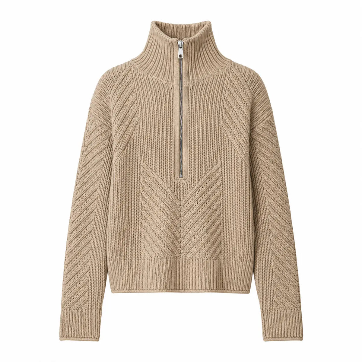 Textured Knit Half-Zip Sweater